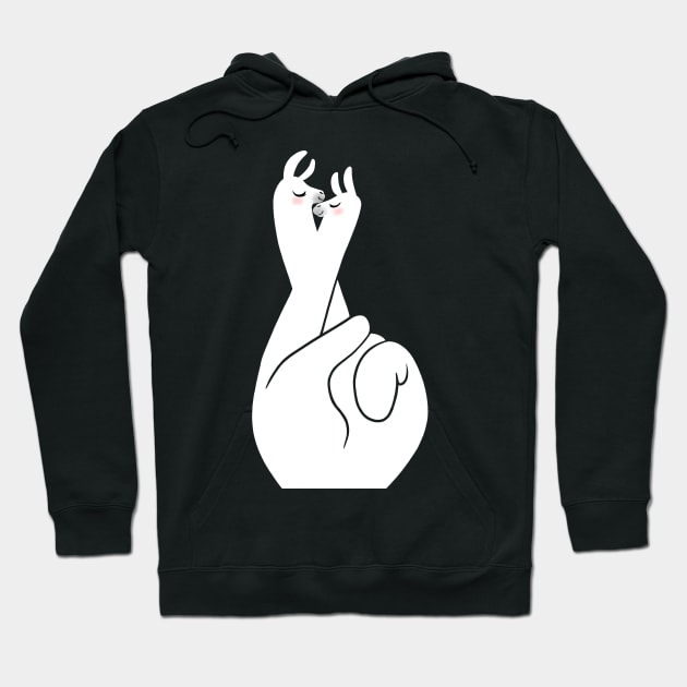 Crossed Fingers Llama Hoodie by bignosework